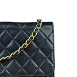 Chanel Black Diamond Stitch Lambskin Square Flap 1988