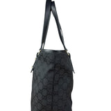 Gucci GG Vintage Black Canvas Shoulder Tote