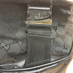 Gucci Black PVC GG Imprime Web Buckle Messenger Bag