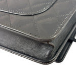 Chanel Grey Quilted Patent Leather Wallet-On-Chain 2012