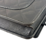 Chanel Grey Quilted Patent Leather Wallet-On-Chain 2012