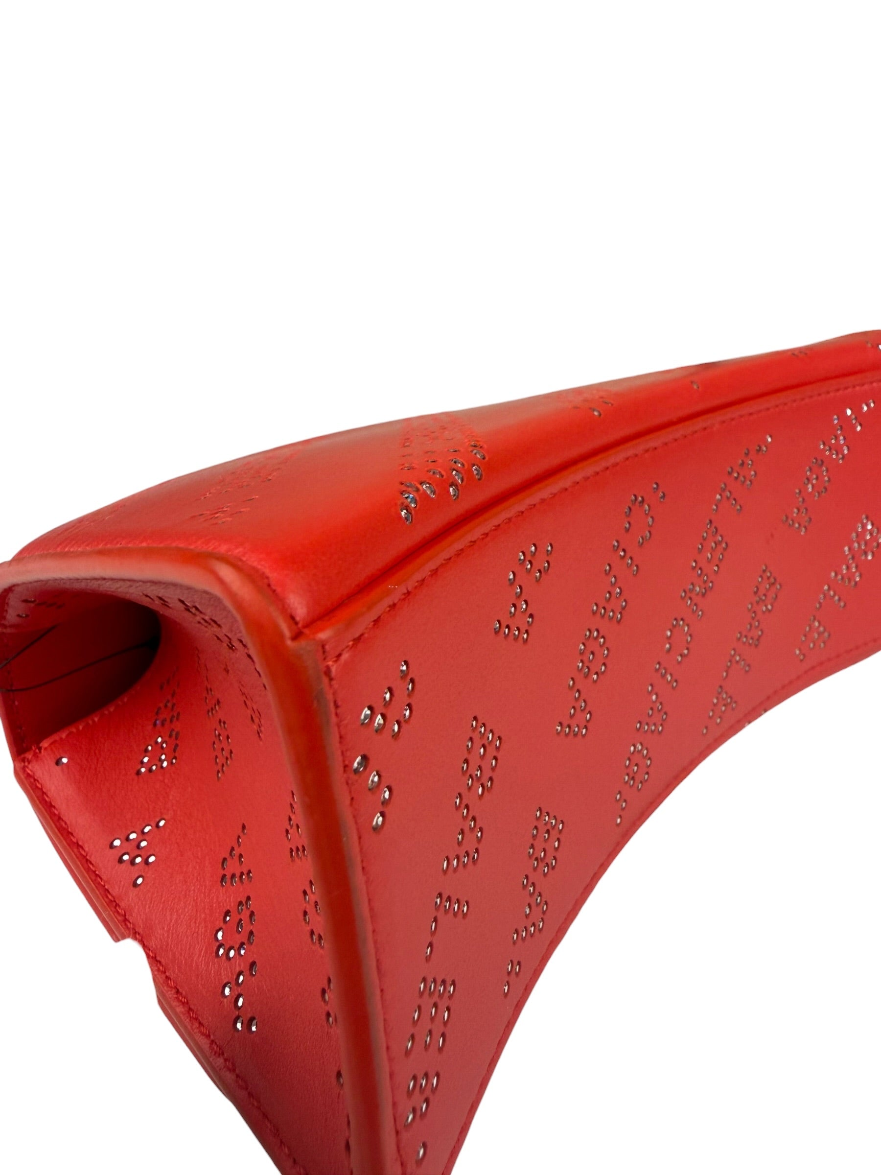 Balenciaga Red Leather Hourglass XS Rhinestones Two-Way Bag