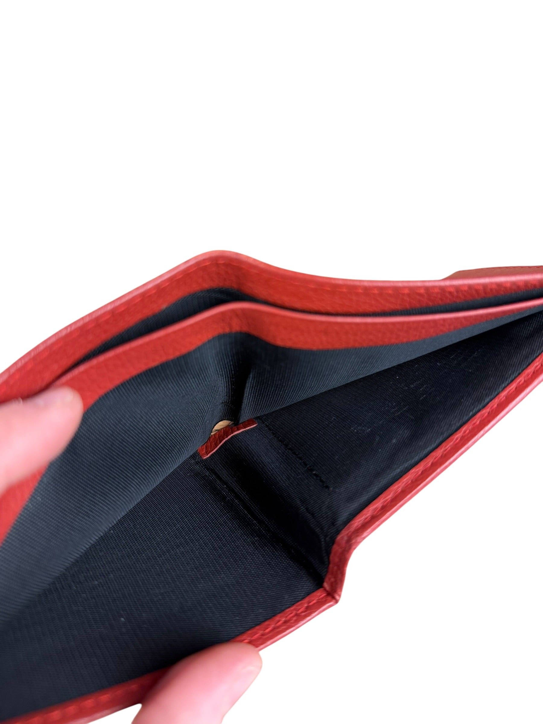 Rolex Red Leather Bifold Wallet