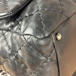 Chanel Black Leather Paris Moscow Flap/Chain Shoulder Bag 2005