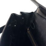 Hermes Black Box Leather Kelly 32 Handbag 1979