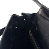 Hermes Black Box Leather Kelly 32 Handbag 1979