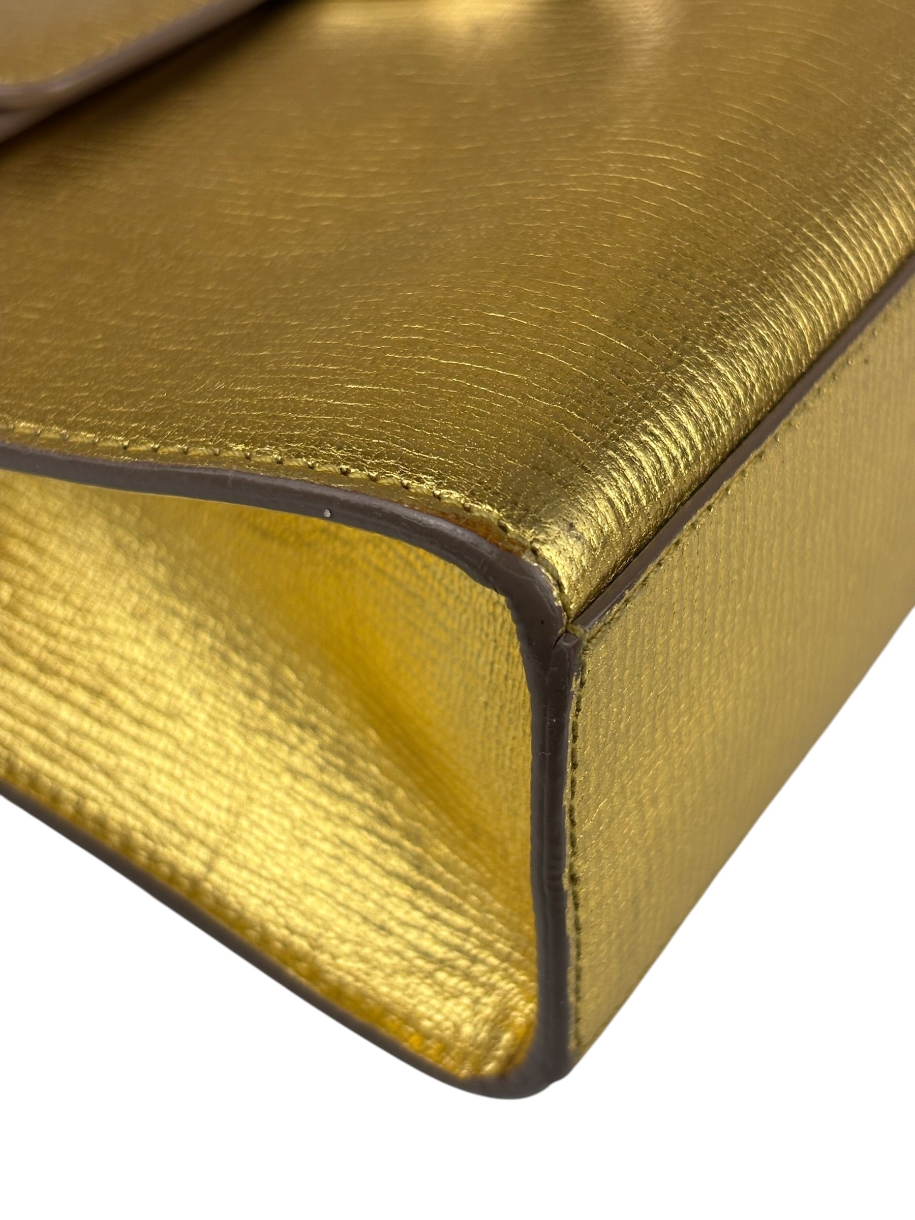 Christian Dior Gold/Metallic Leather Diorever Shoulder Bag