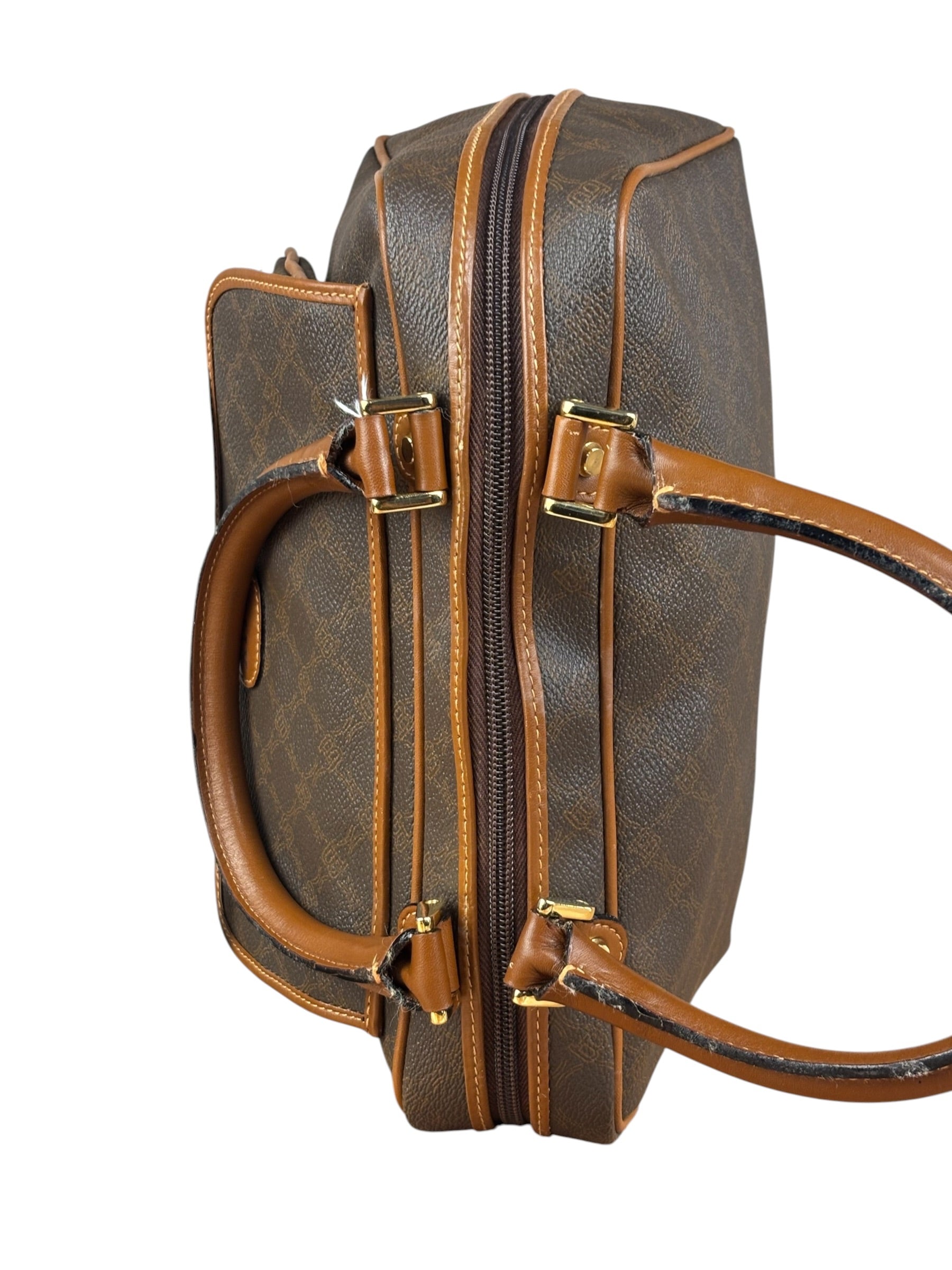 Bally Vintage Leather Coated Monogram Handbag