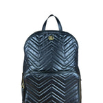 Gucci Black Chevron Leather Backpack