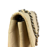 Chanel Vintage Beige Jersey Quilted Classic Flap Bag