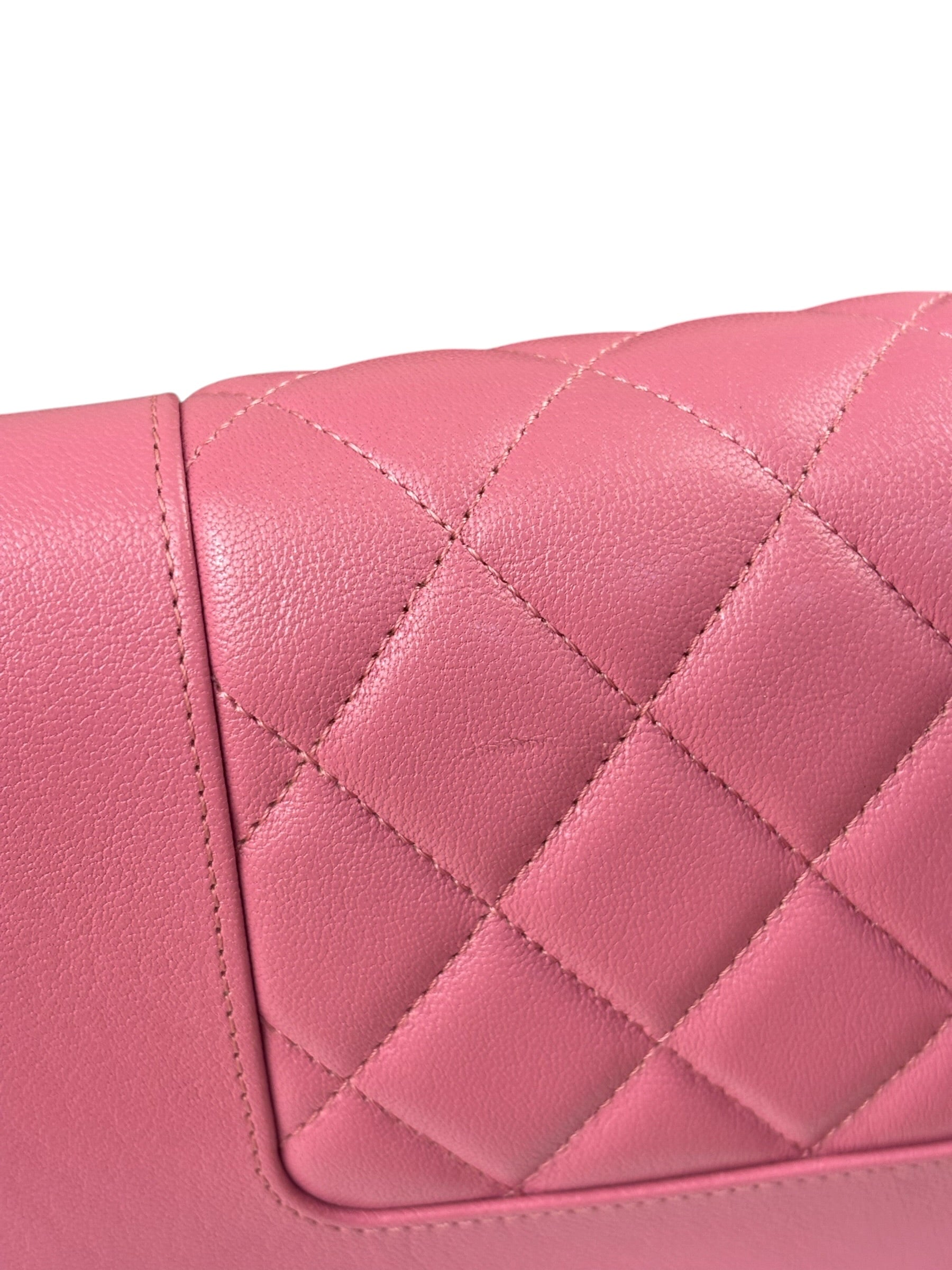 Chanel Pink Lambskin Mademoiselle Flap Wallet On Chain 2018