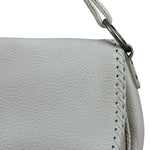 Christian Dior White Leather Gaucho Double Saddle Shoulder Bag