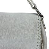Christian Dior White Leather Gaucho Double Saddle Shoulder Bag