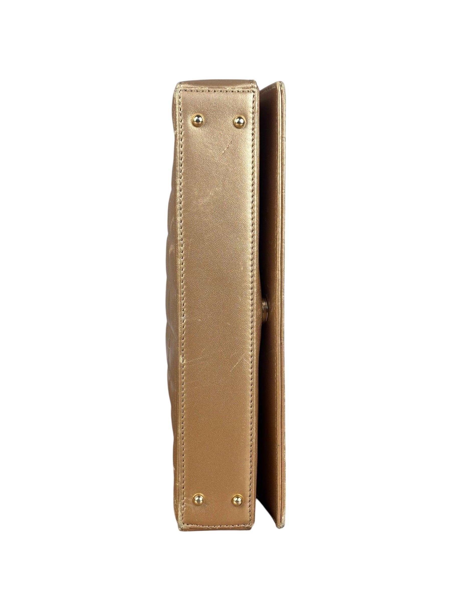Chanel Gold Calfskin Chocolate Bar Shoulder Bag 2002