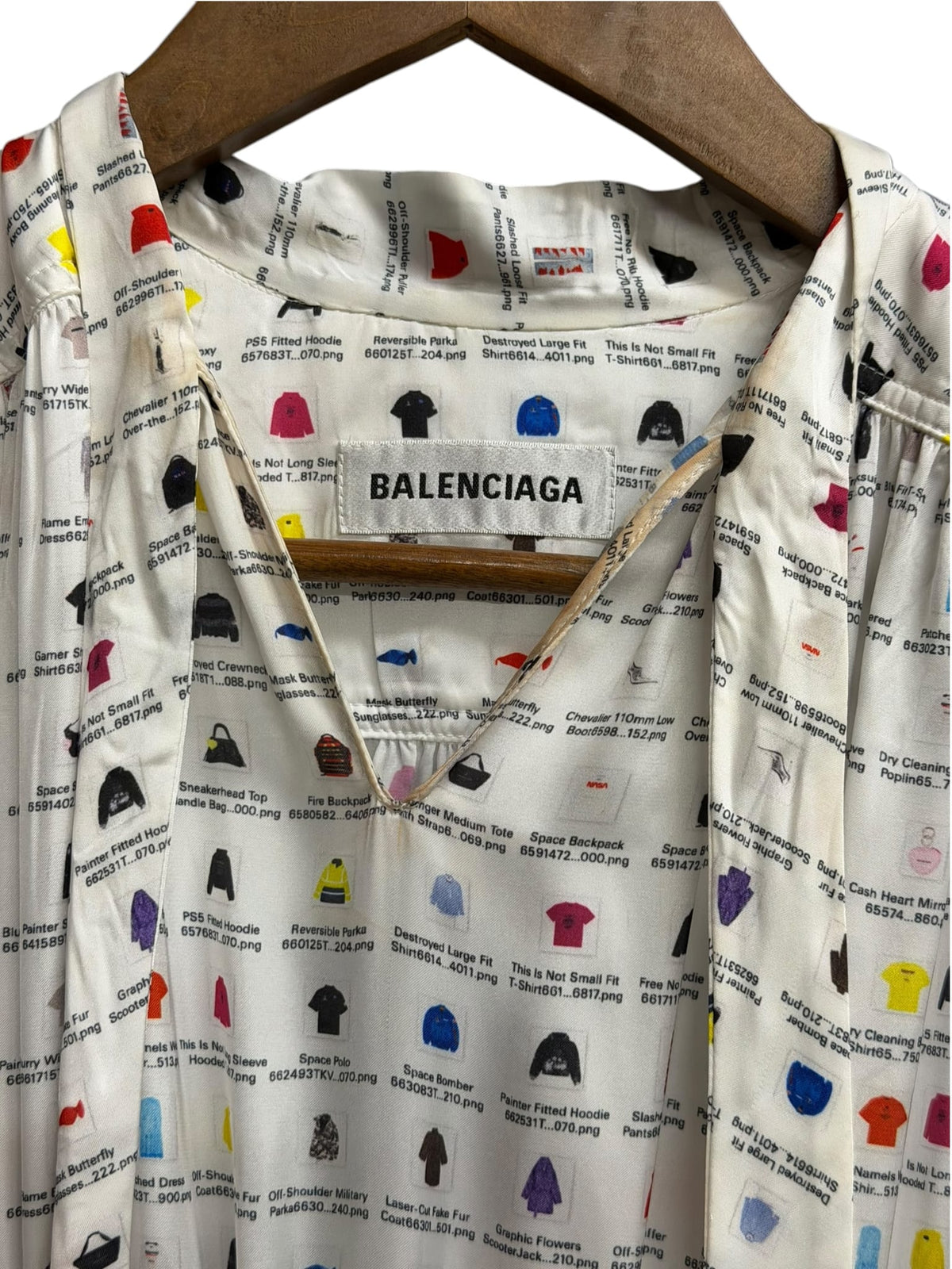Balenciaga Thumbnail Graphic Oversized White Midi Dress