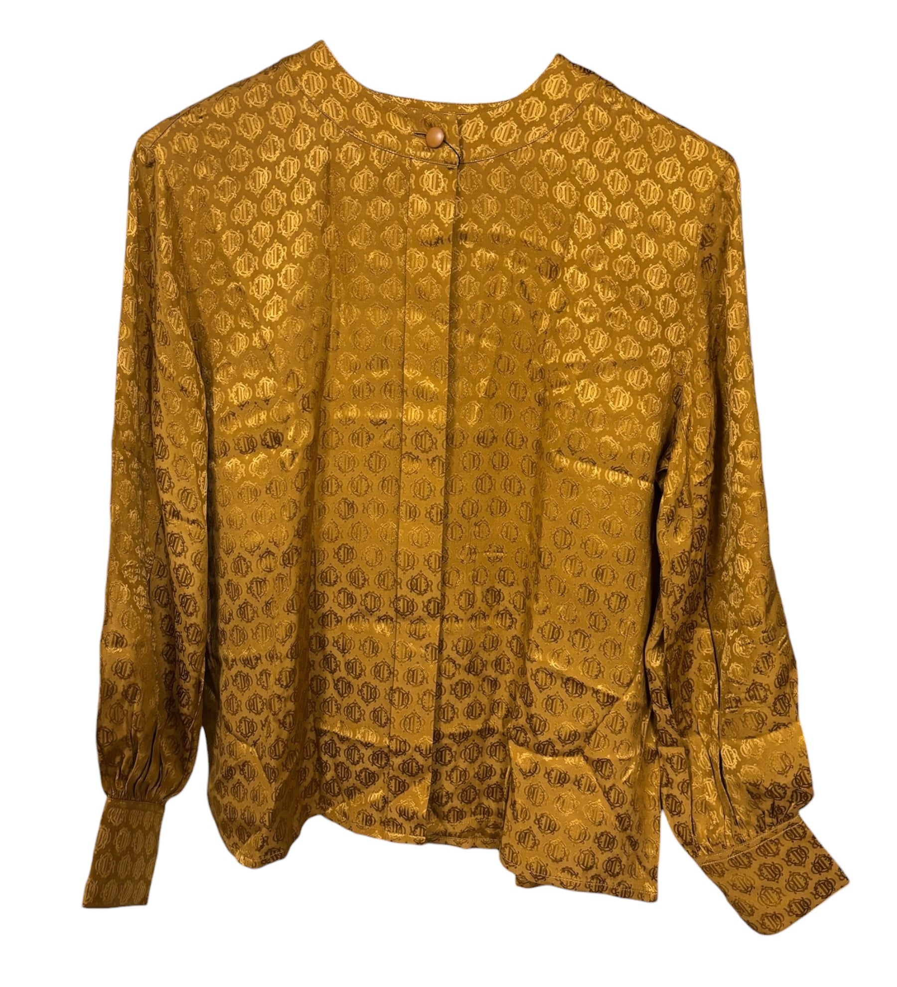 Christian Dior Mandarin Collar Jacquard Silk Shirt