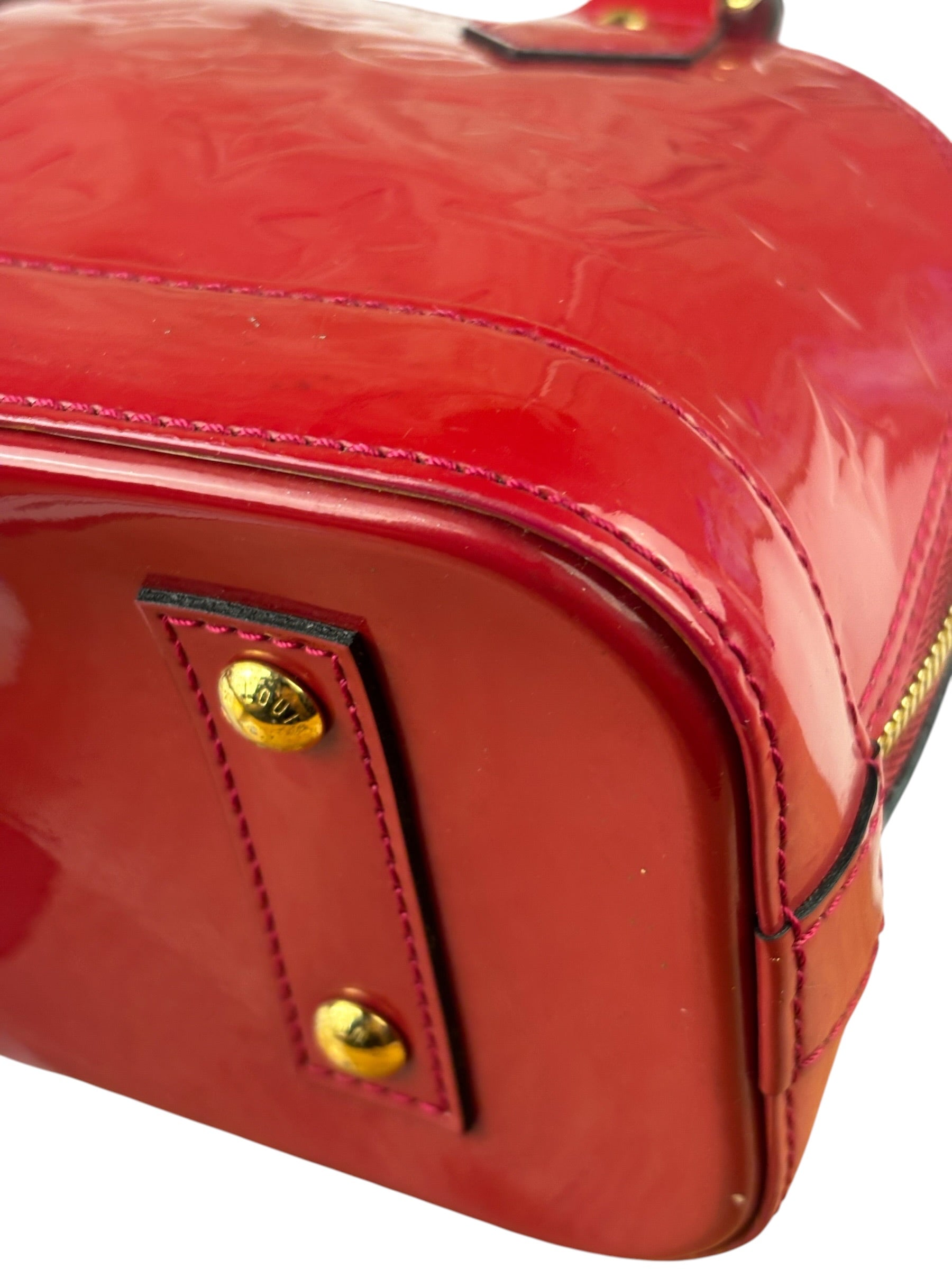 Louis Vuitton Red Vernis Alma BB Two-Way Bag