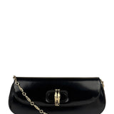Gucci Black Leather Bamboo Night Small Clutch/Pochette