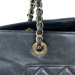 Chanel Vintage Black Quilted Mademoiselle Leather Shoulder Bag