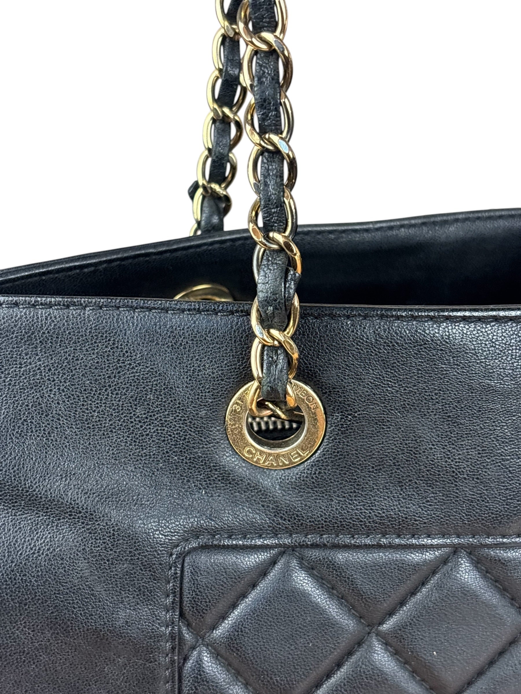 Chanel Vintage Black Quilted Mademoiselle Leather Shoulder Bag