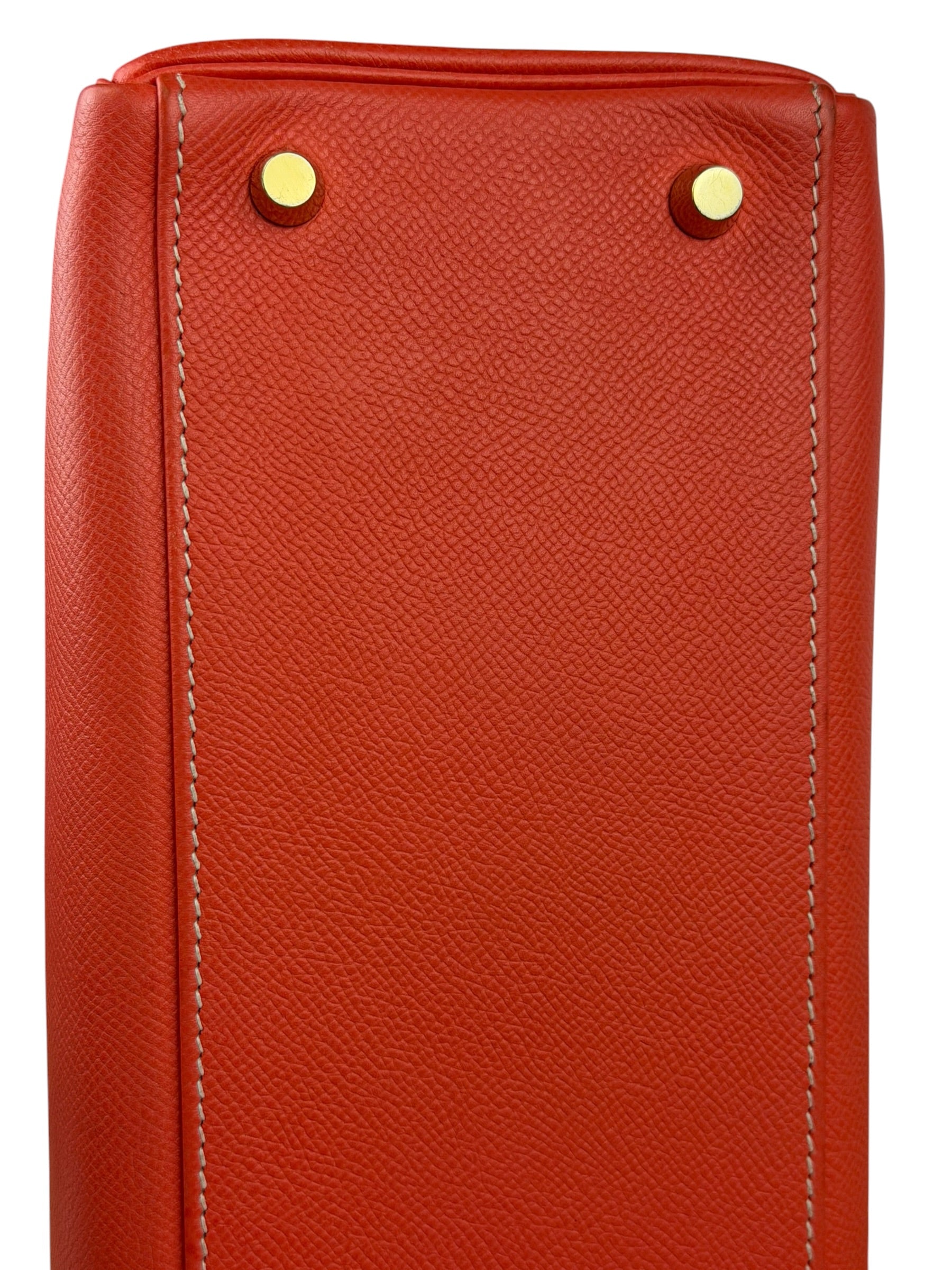 Hermes Coral-Red Epson Casaque Togo Kelly 32