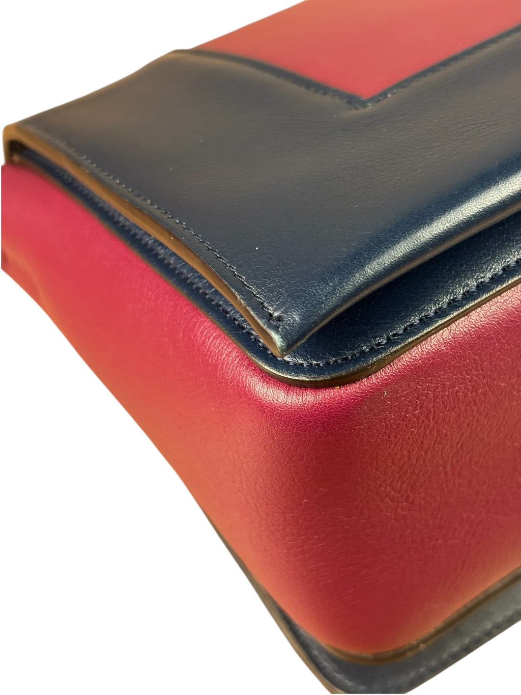 Celine Navy/Pink Leather Medium Shoulder Bag
