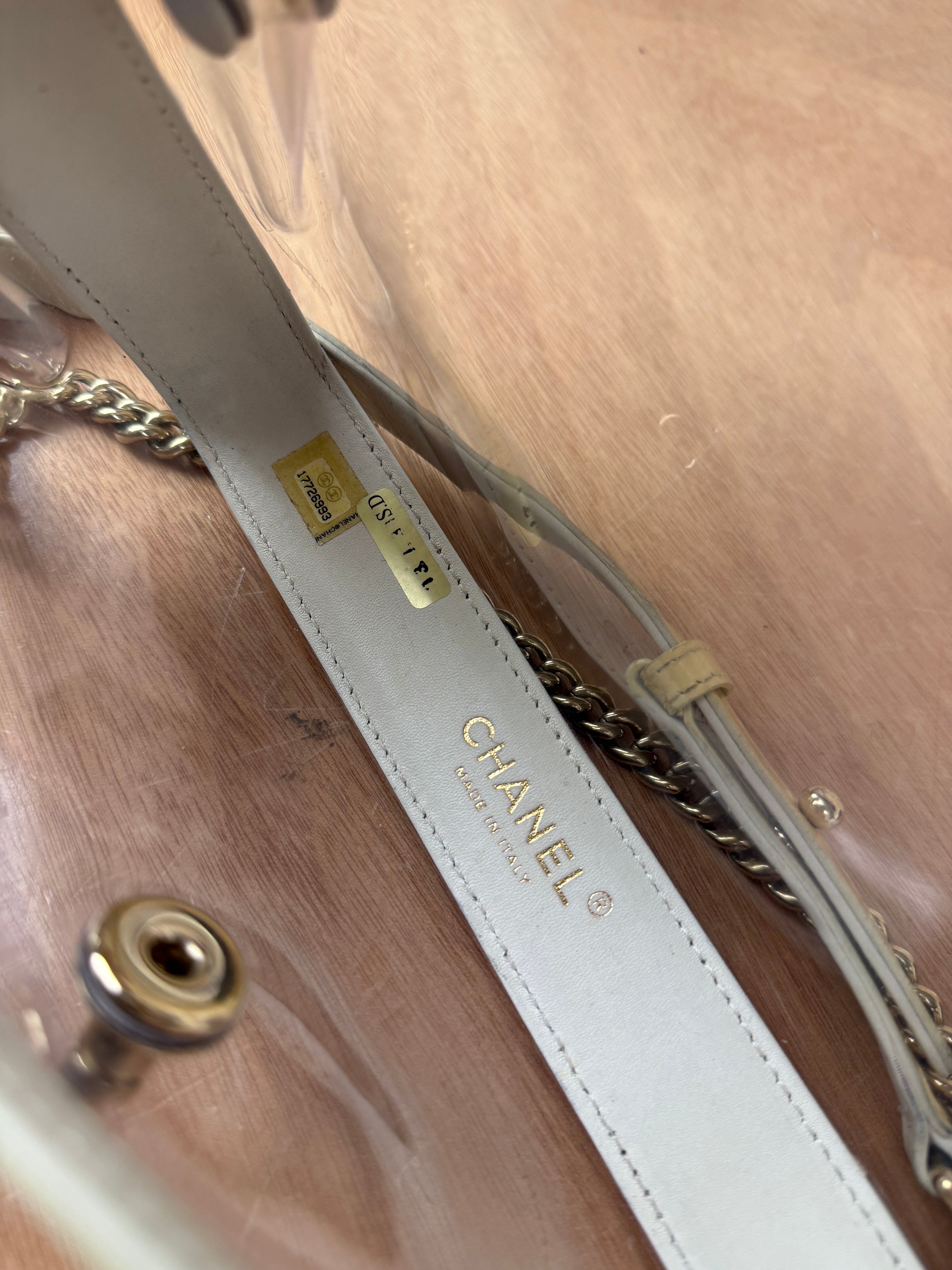 Chanel Yellow Clear PVC Classic Chain Flap Bag 2012