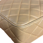 Chanel Tan Brown Quilted Leather Flap Chain Camera Bag