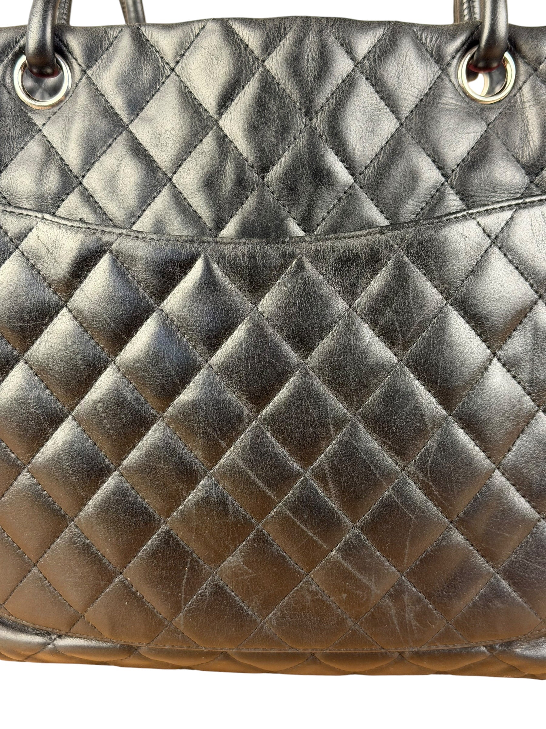 Chanel Black Leather Cambon Ligne Tote 2003