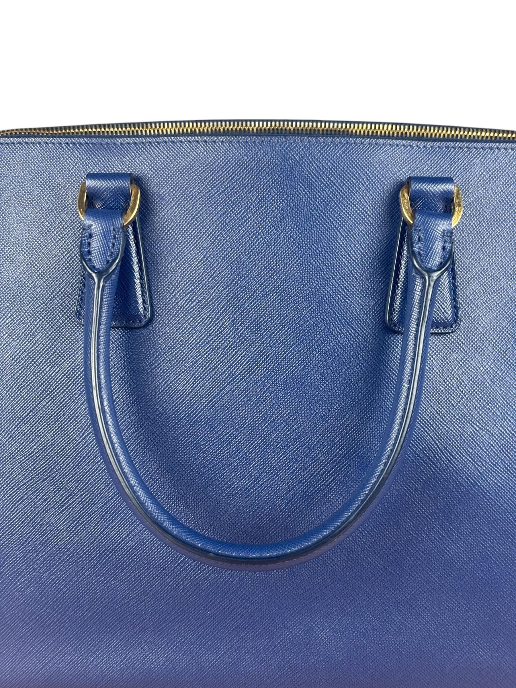 Prada Blue Galleria Saffiano Leather Tote