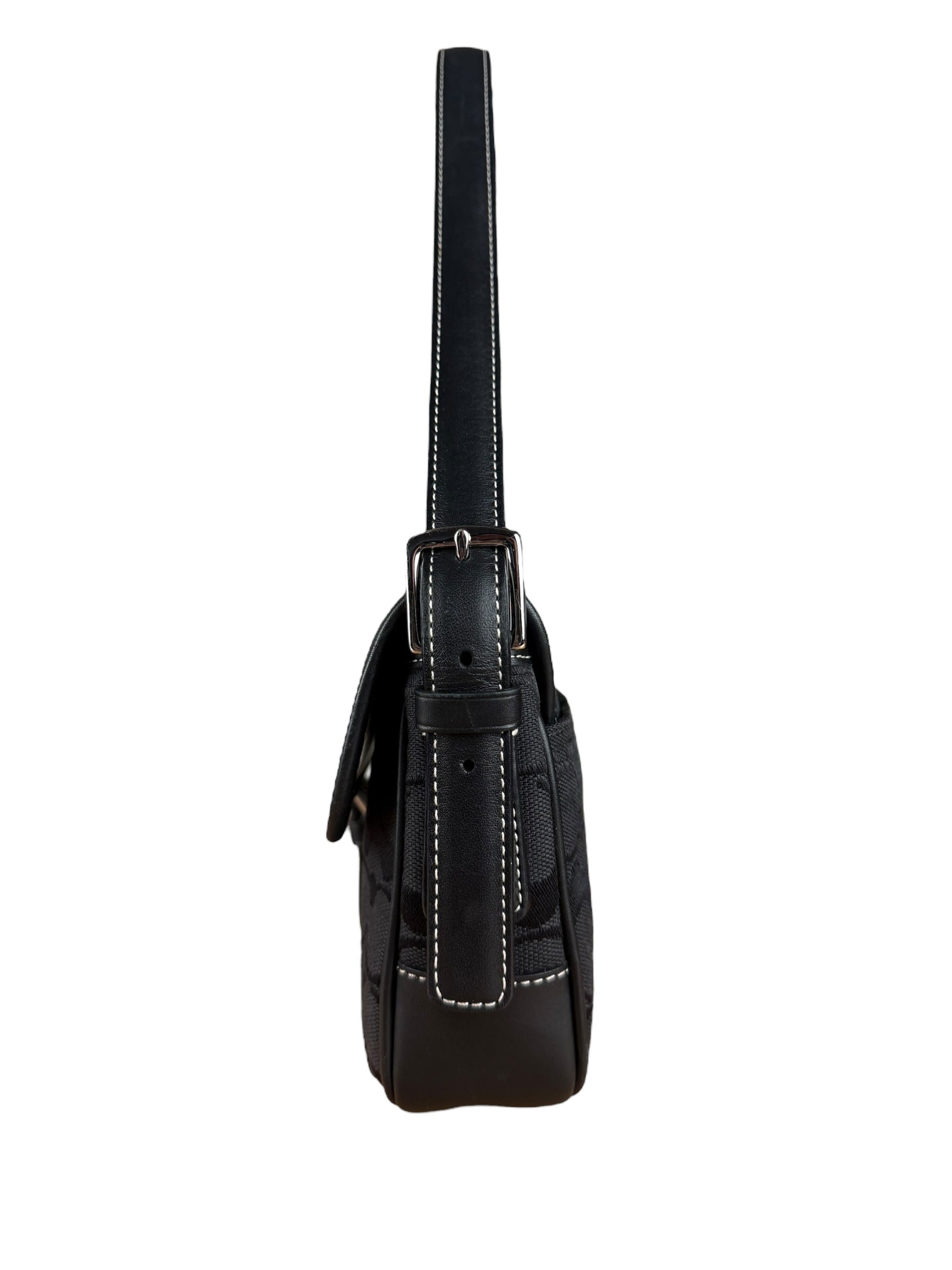 Coach Vintage CC Black Flap Shoulder Bag