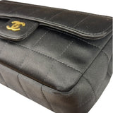Chanel Black Satin Chocolate Bar Mini East-West Flap Bag