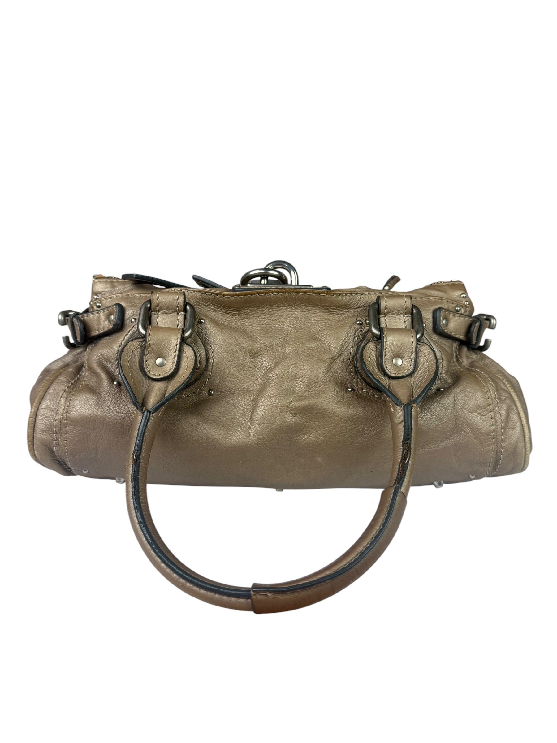 Chloe Bronze Leather Paddington Shoulder Bag