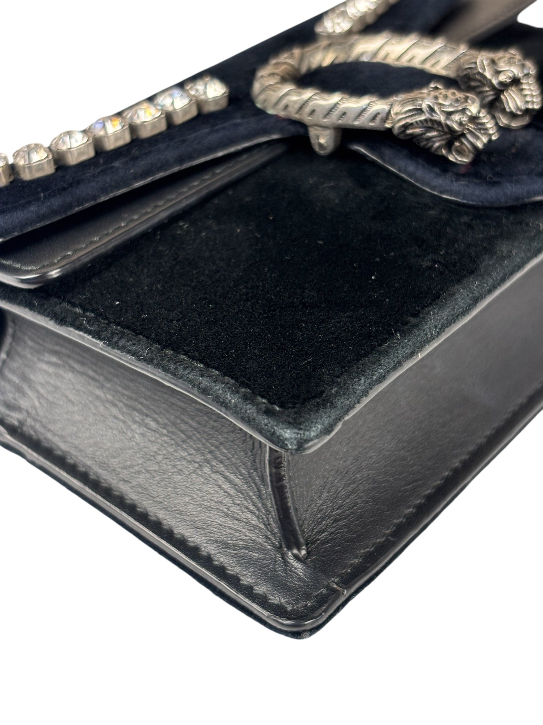 Gucci Mini Velvet Black Rhinestone Dionysus Crossbody
