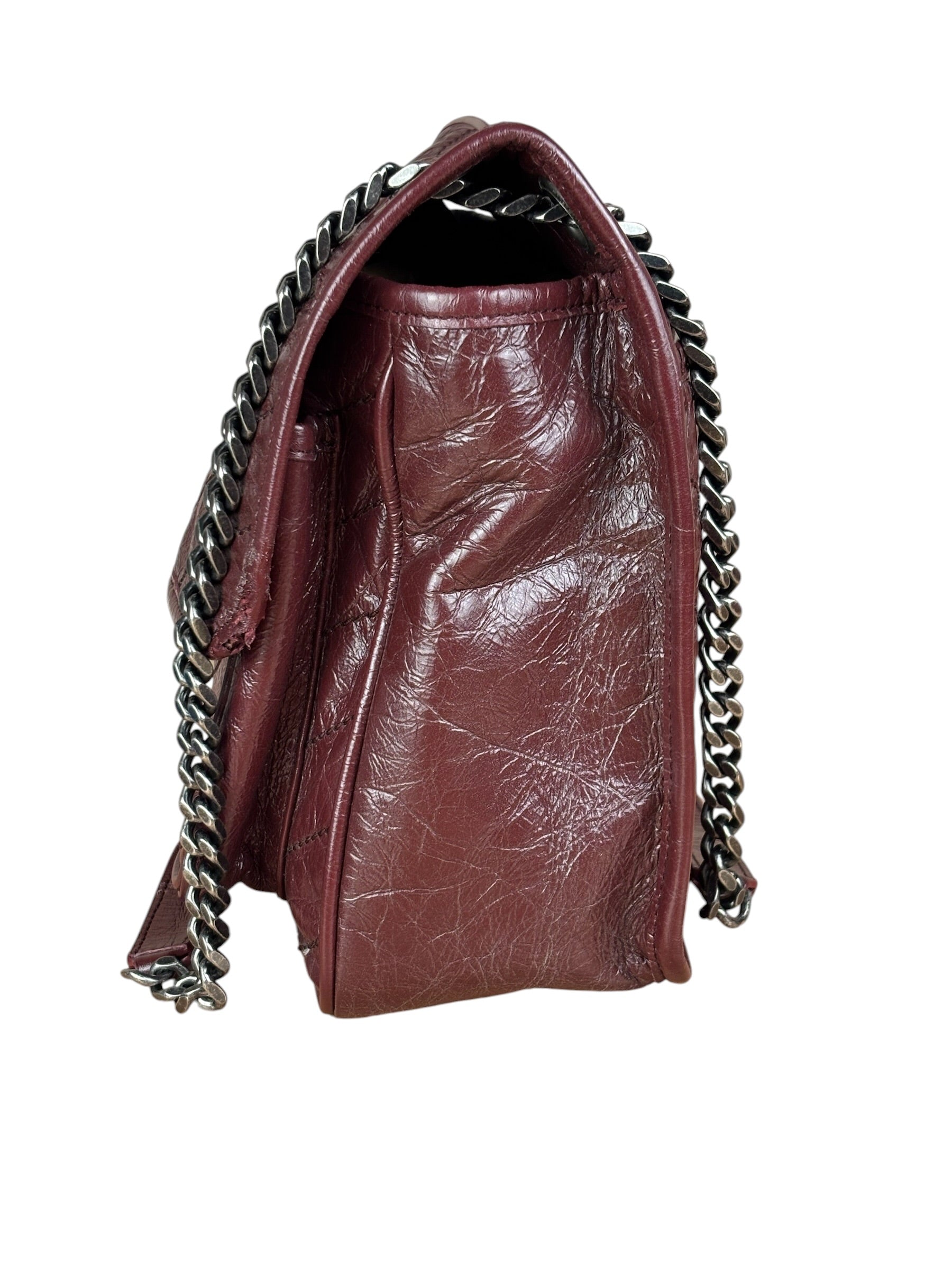 YSL Maroon Leather M Niki Shoulder Bag