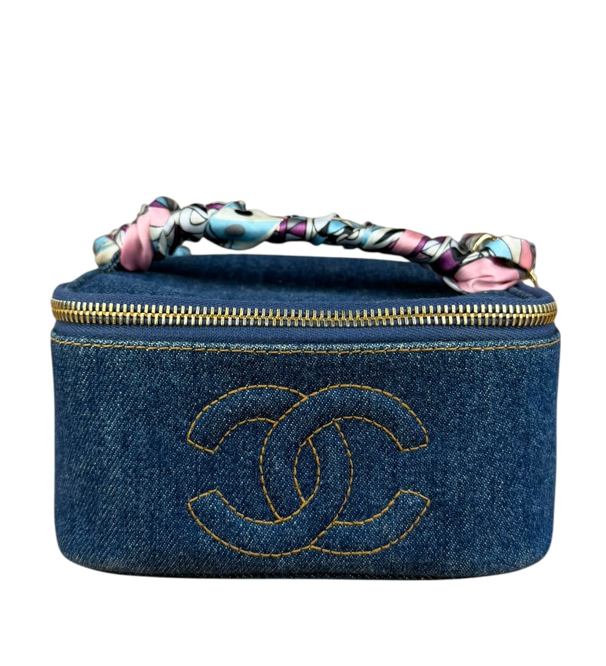 Chanel Denim Vanity Case Handbag 1997