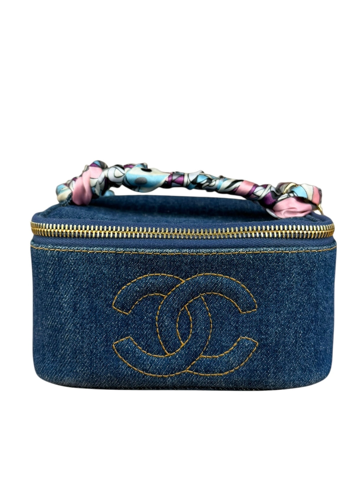 Chanel Denim Vanity Case Handbag 1997
