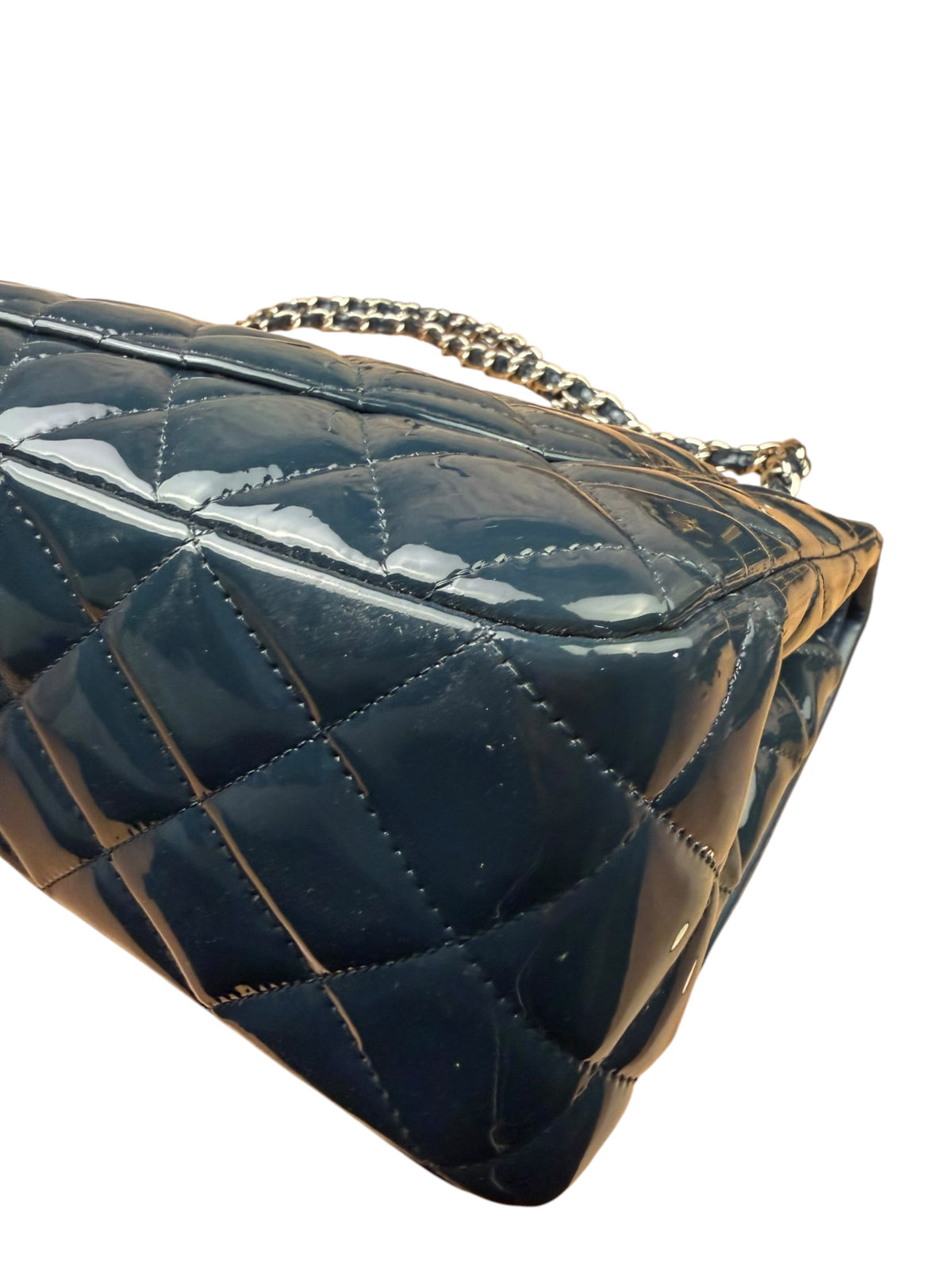 Chanel Dark Turquoise Patent Large Double Flap Bag 2010