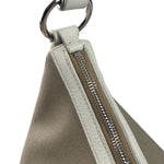Prada Beige/Cream Leather Trim Logo Jacquard Hobo Bag