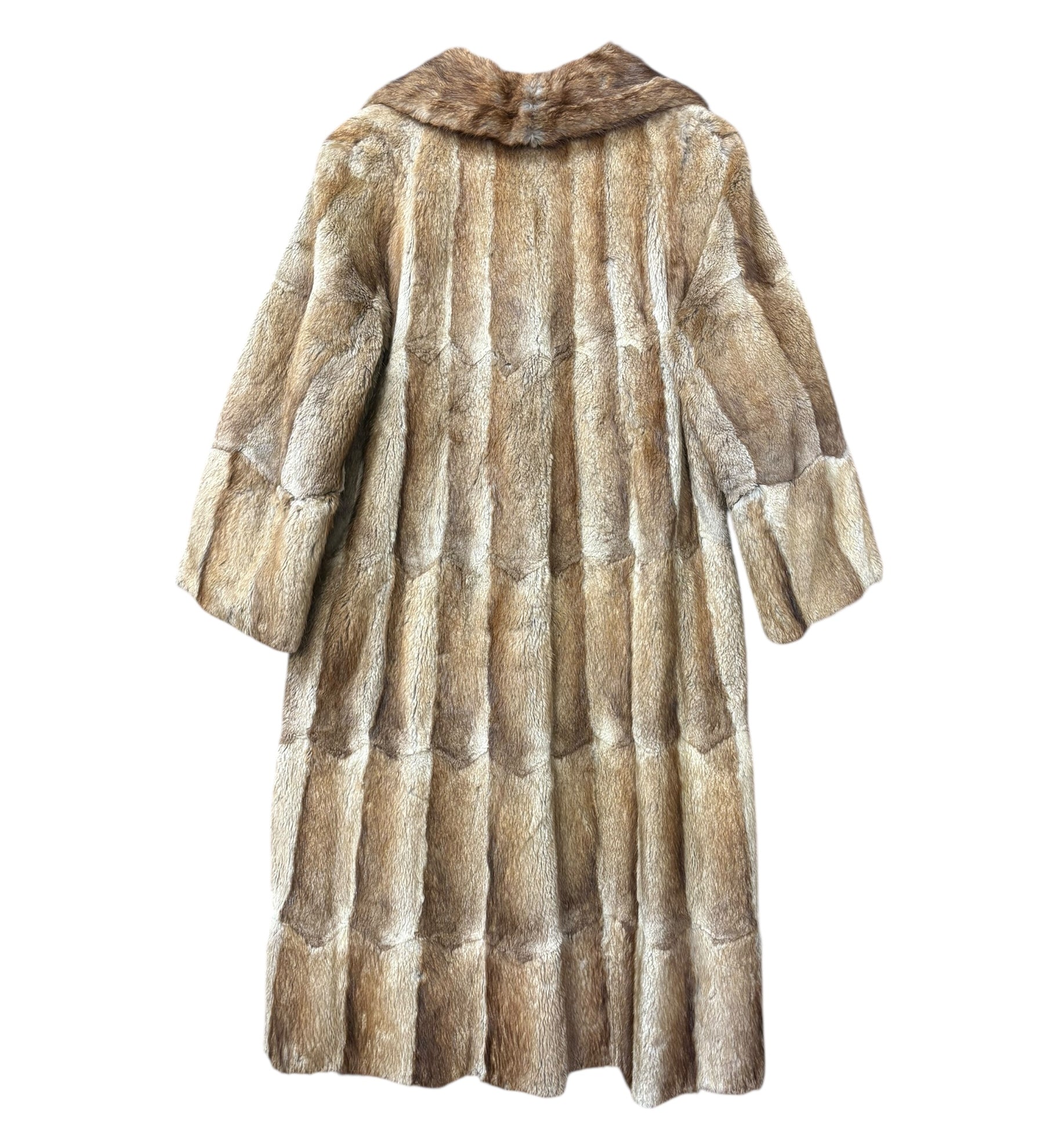Vintage Multi Brown Long Fur Coat