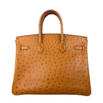 Hermes Birkin 35 Ostrich Leather Handbag Gold Hardware