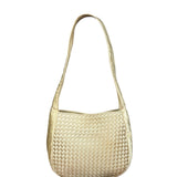 Bottega Veneta Butter Yellow Satin Intrecciato Shoulder Bag