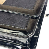 Chanel Black Patent Leather Trim/Cotton 2.55 Reissue Flap Bag 2000