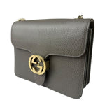 Gucci Grey Calfskin Interlocking Small G Shoulder Bag