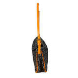 Fendi Orange Leather Trim Zucca Pochette