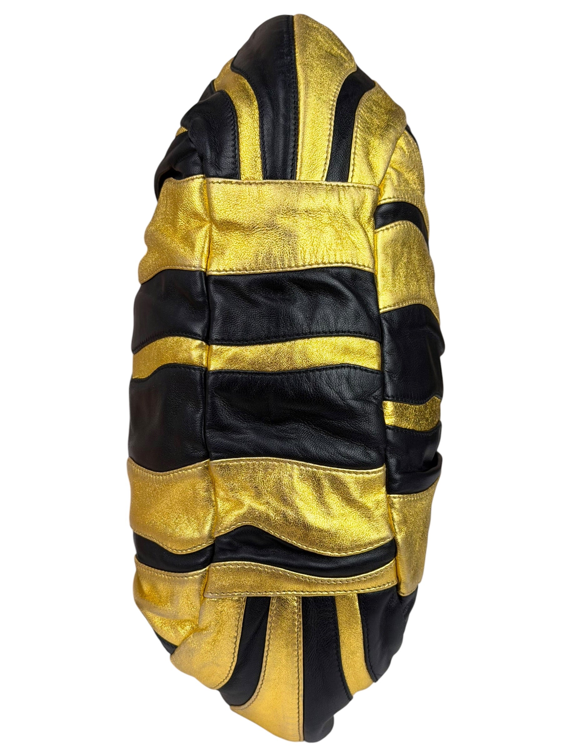 Prada Bicolor Leather Nappa Waves Tote Bag