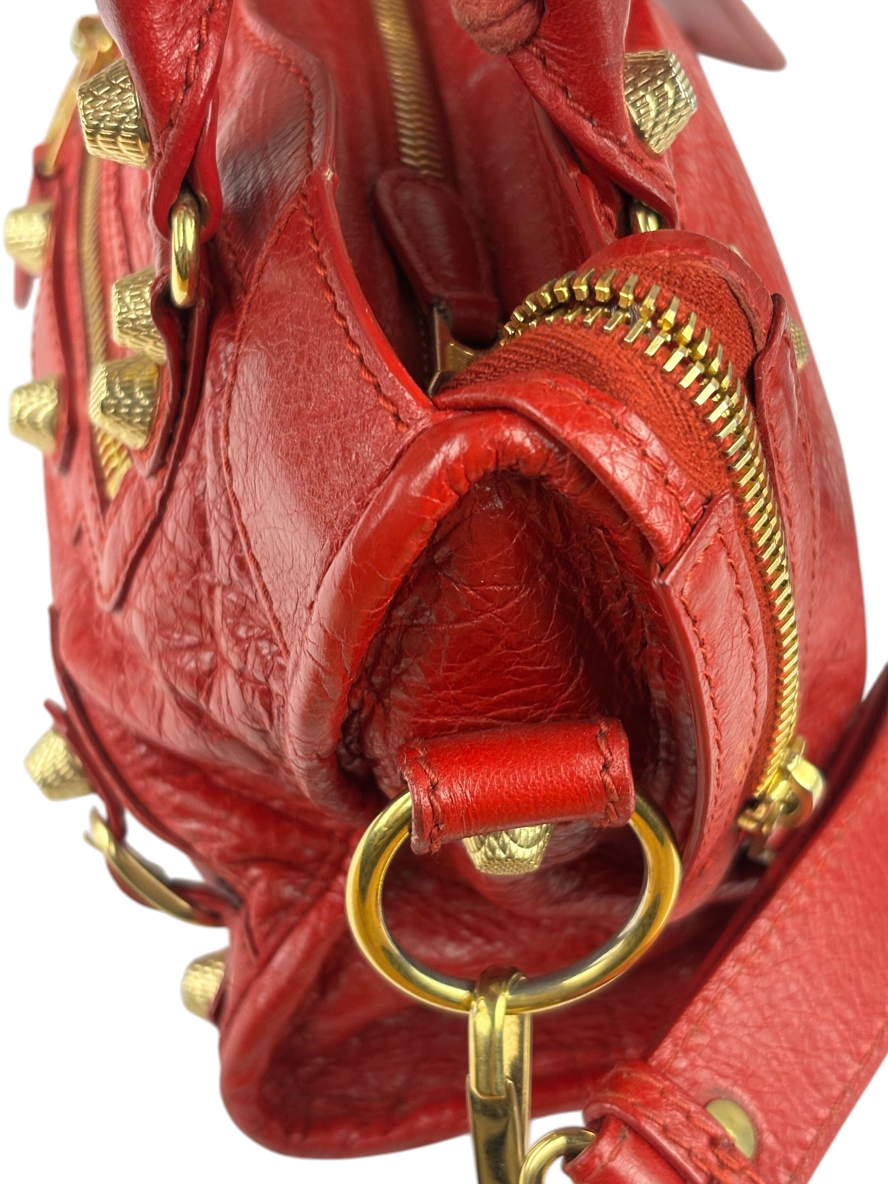 Balenciaga Red Calfskin Mini Le City Bag