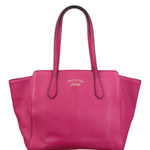 Gucci Pink Pebbled Leather Small Swing Tote