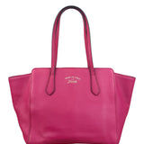 Gucci Pink Pebbled Leather Small Swing Tote