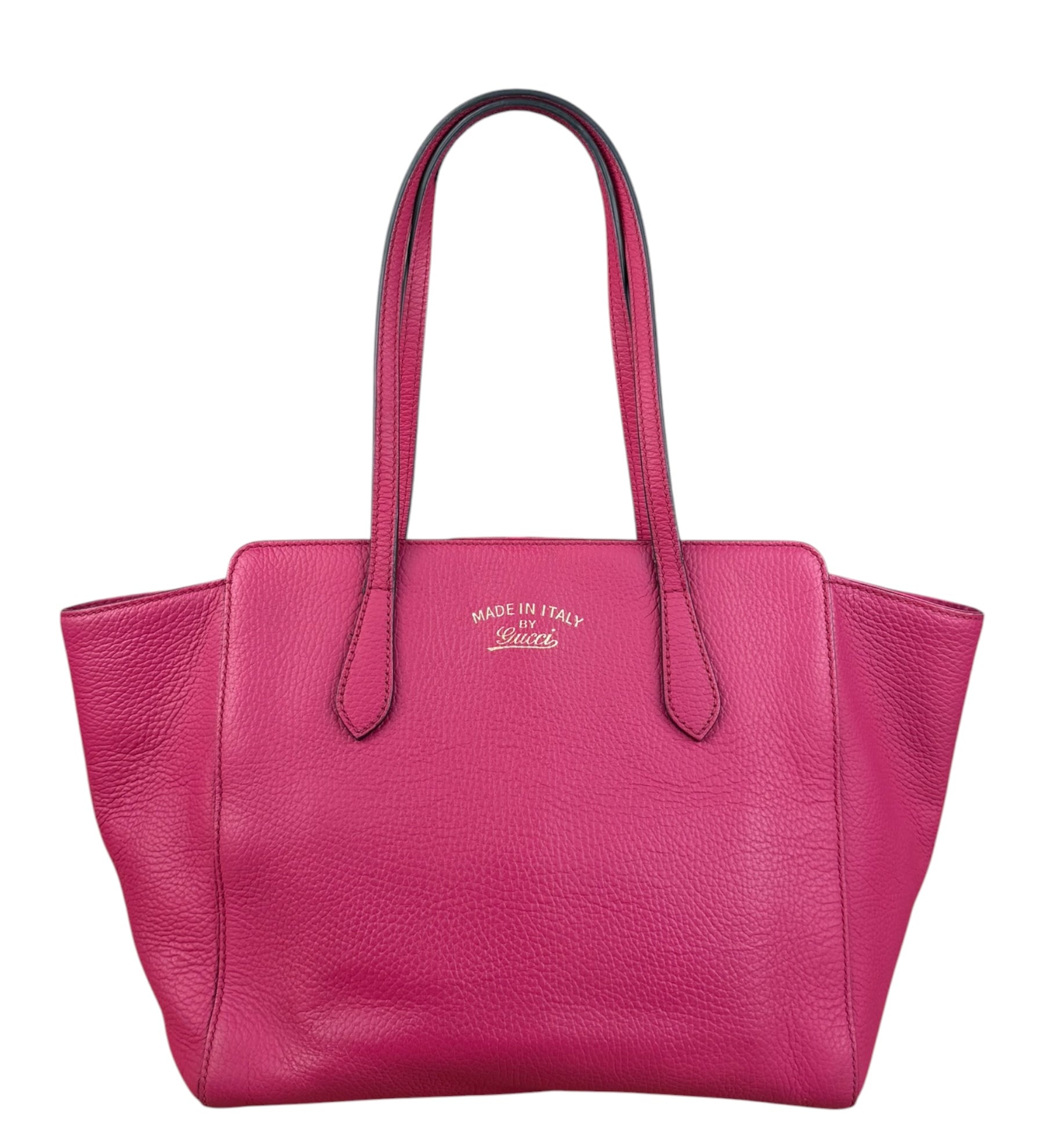Gucci Pink Pebbled Leather Small Swing Tote